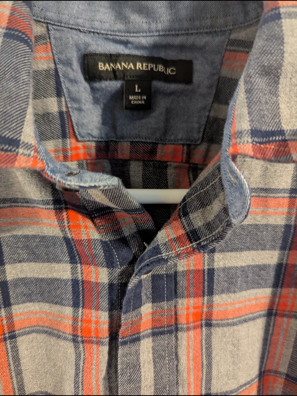 Banana Republic Plaid Button-Down Shirt in Blue and Orange